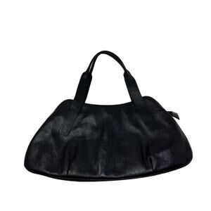Hobo black leather shoulder handbag size med